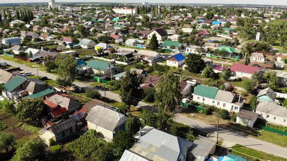 Top View of Small Town in Central Russia