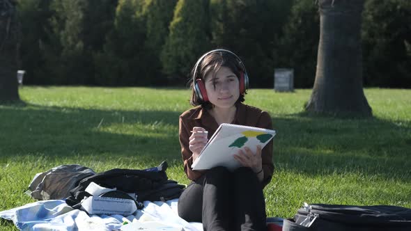 Painting Relaxation On Grass alt