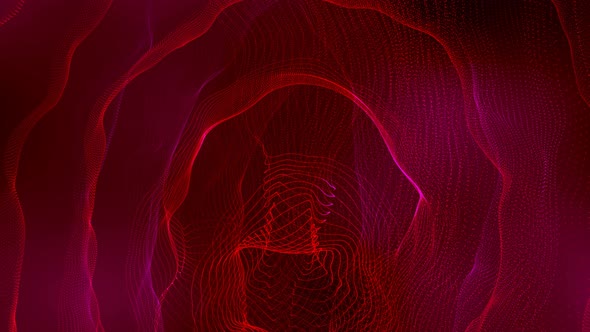 Red Pink Digital Particle Line Animated Background alt