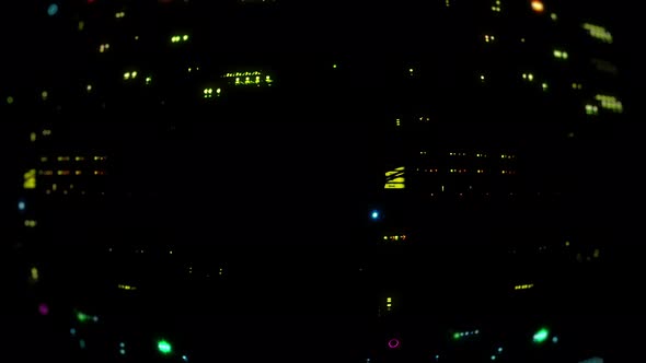Flickering Lights of a Server Room with Computers