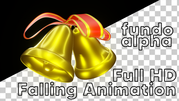 Christmas Bells 3D FullHD Falling Animation