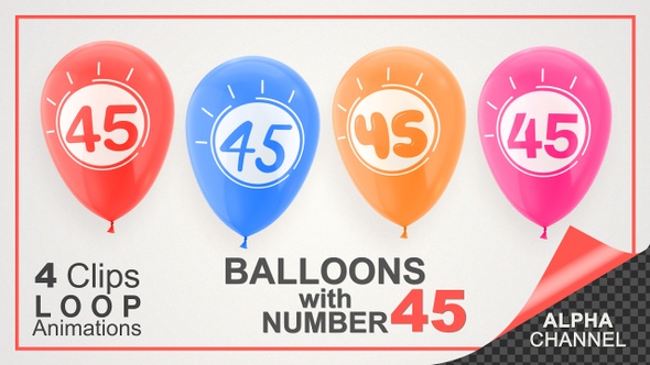 Balloons With Number 45 / Happy Forty-Five Years Old alt