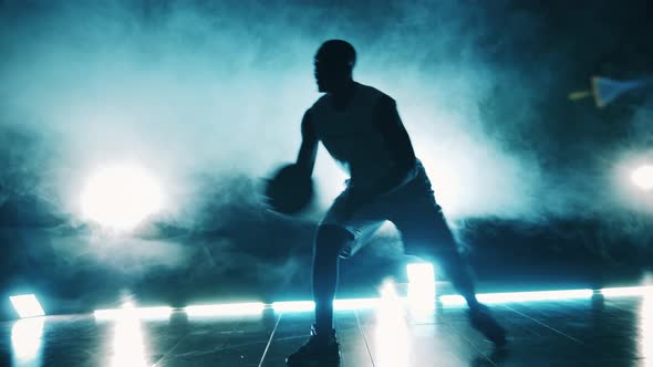 Hall with Clouds of Smoke and an African Sportsman Throwing a Ball alt