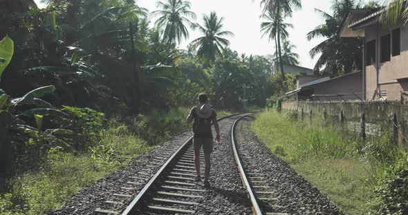 Young Man Tourist Outdoors