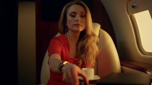 Beautiful Businesswoman Talking Cellphone Closeup alt