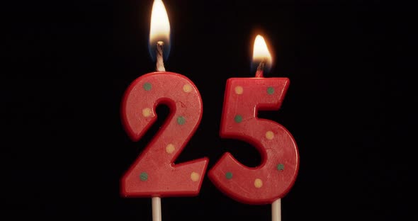 Twenty Fifth Anniversary Candle Number Twenty Five