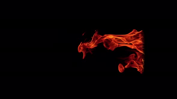 Fire Flames in 1000Fps Super Slow Motion Isolated on Black Background alt