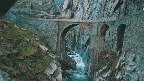 Gotthard Pass in Swiss Alps