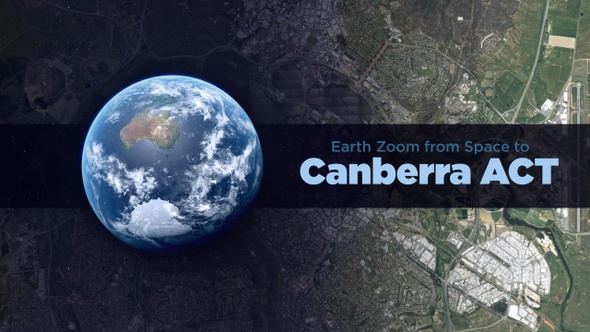 Canberra (Australia) Earth Zoom to the City from Space