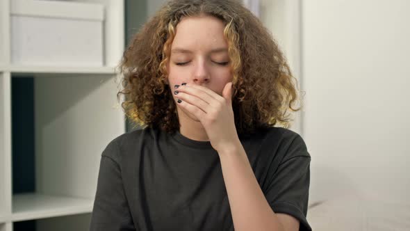 Portrait of a Teenage Girl Who Sneezes