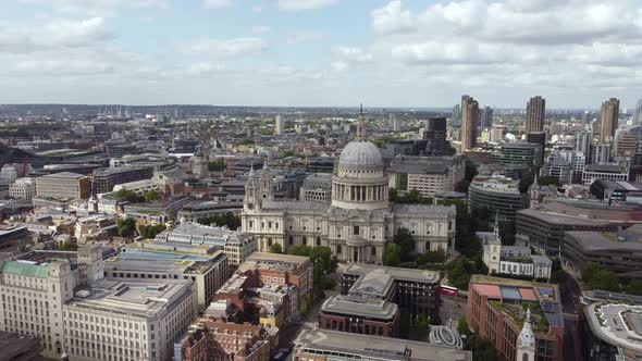 Drone View of London's Historic District of St