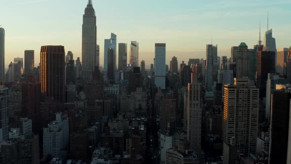 Forwards Fly Above Street in City alt