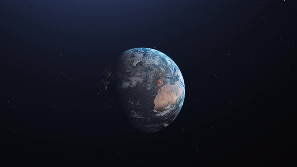 3d Earth planet zoom in