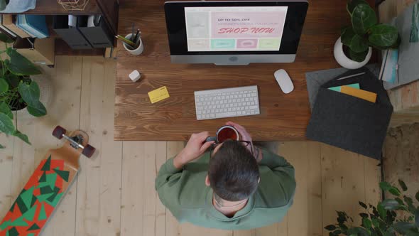 Man Doing Online Shopping alt