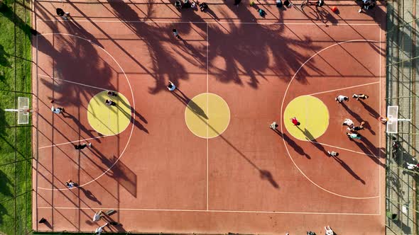 Basketball court Aerial View 4 K Alanya Turkey alt