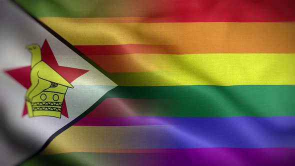 LGBT Zimbabwe Flag Loop Background 4K