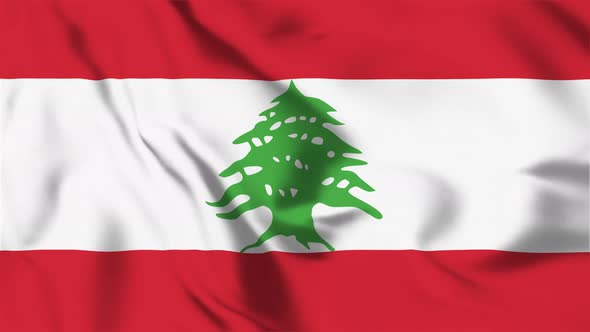 4K Lebanon Flag - Loopable