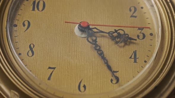 Vintage Wall Clock with Moving Second Hand CloseUp, Stock Footage ...