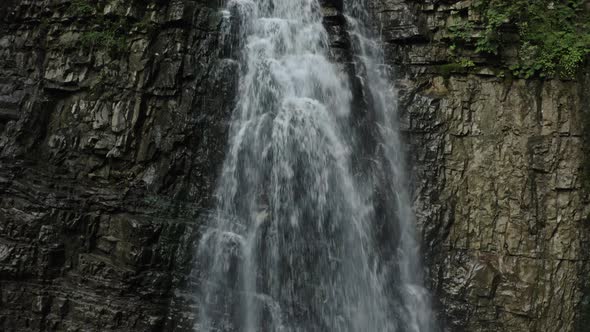 Waterfall on the Mountain River Carpathians alt