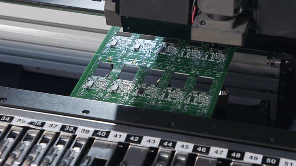 SMT machine places resistors, capacitors, transistors on circuit boards at high speed alt