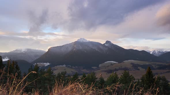 Peaceful morning nature at sunrise alt