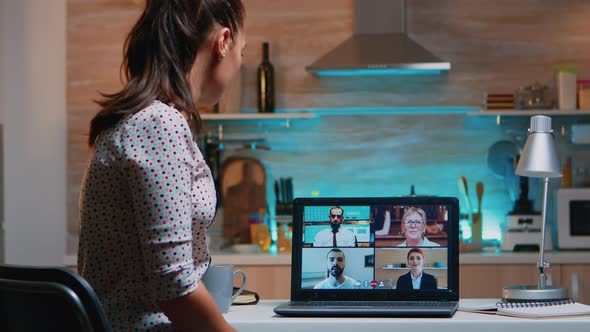 Freelancer Turning Off the Laptop During Webinar alt