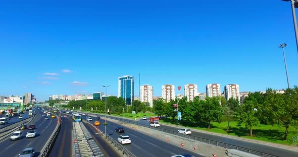 City traffic at street in Istanbul.