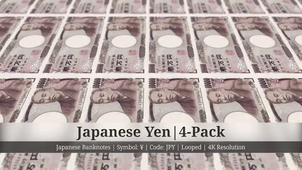 Japanese Yen | Japan Currency - 4 Pack | 4K Resolution | Looped alt