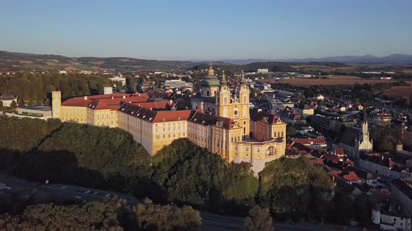 Aerial View of Melk Abbey, Austria alt