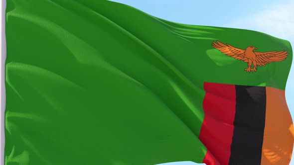 Zambia Flag Looping Background