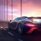 Supercar Racing Through Glowing Bridge Against the Sky on the Sunset Seamless Loop - VideoHive Item for Sale