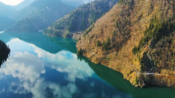 Beautiful Alpine Lake Ritsa Between the Mountains alt
