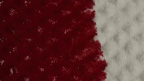 Red Blood Is Absorbed Into the Paper White Napkin Paper, Macro Shot alt