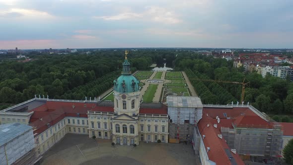 Aerial shot of Schloss Charlottenburg in Berlin