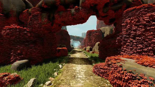 Traffic On The Road Going Among The Rocks alt