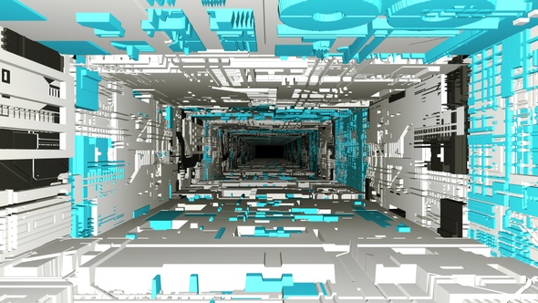 Vj Inside Futuristic Hi Tech Tunnel