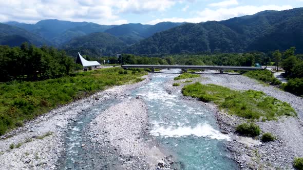 The aerial view of Hakuba alt