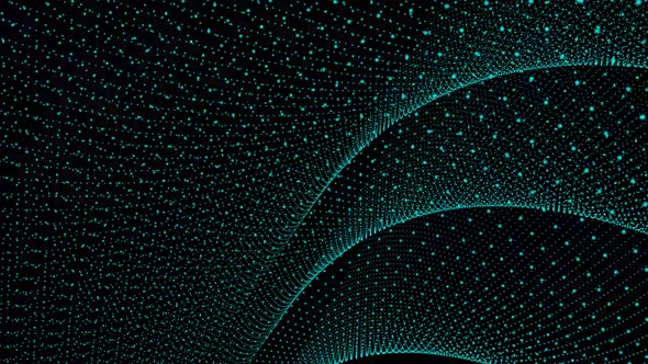 cyan color particle wave background animation. Vd 1066