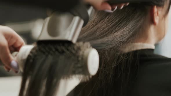 Hair Care In Fashion Studio. Beautiful Young Woman. alt