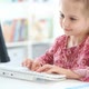 Little Girl Typing on Keyboard During Lesson - VideoHive Item for Sale