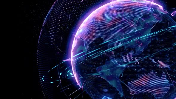 Purple Data Globe Concept