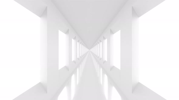 Empty White Corridor