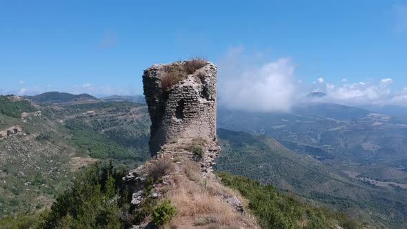Watchtower on the Mountain. Aerial View 