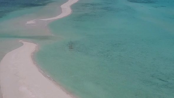 Drone aerial scenery of tropical tourist beach by sea and sand background alt