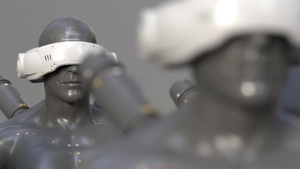 an unstoppable army of robots going on a mission alt