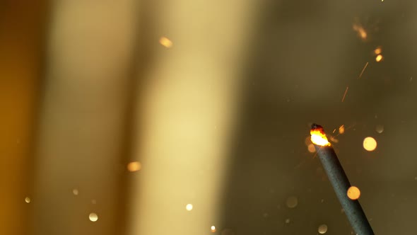 Super Slow Motion Romantic Sparkler Background at 1000Fps. alt