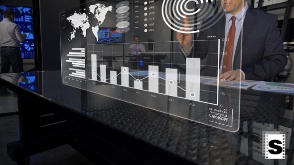 Futuristic Business Data Monitor
