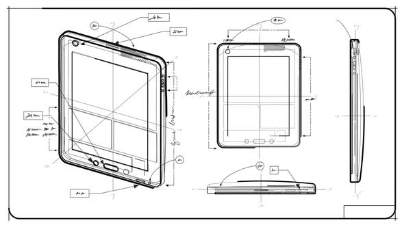 Tablet PC Technical Drawing