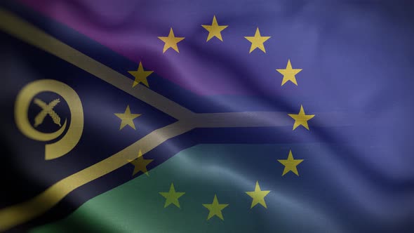 EU Vanuatu Flag Loop Background 4K