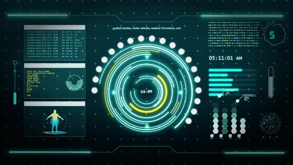  Sci-fi HUD digital transformation user interface computer of human holographics alt